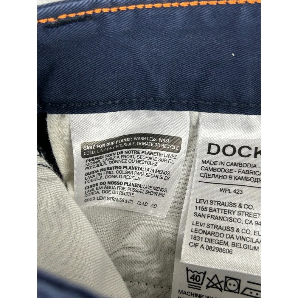 Dockers Original Alpha Khaki Mens Athletic Fit Navy Blue Chino Pants 40x27